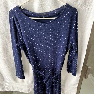 Dotted Navy Jersey Dress